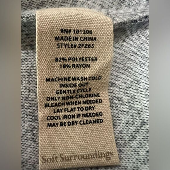 Soft Surroundings Brooke tunic sweater black white herringbone large office - Picture 5 of 11